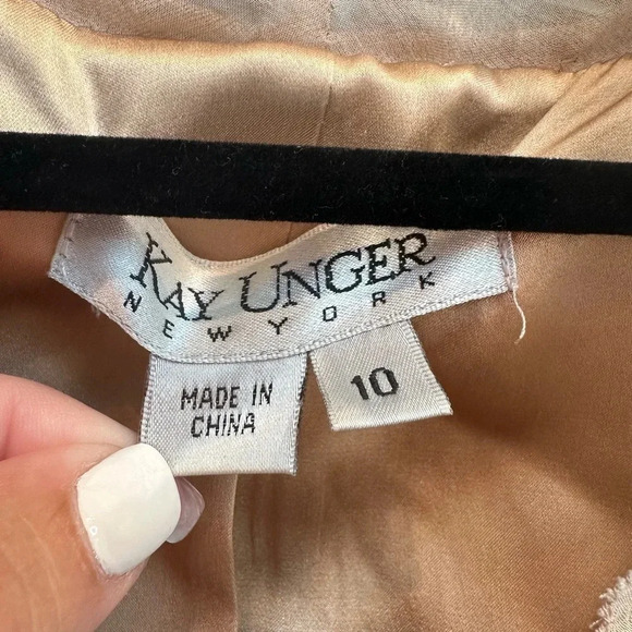 Vintage Kay Unger New York Rose Gold Silk Blazer Jacket Women’s Size 10 Medium M - Picture 9 of 13